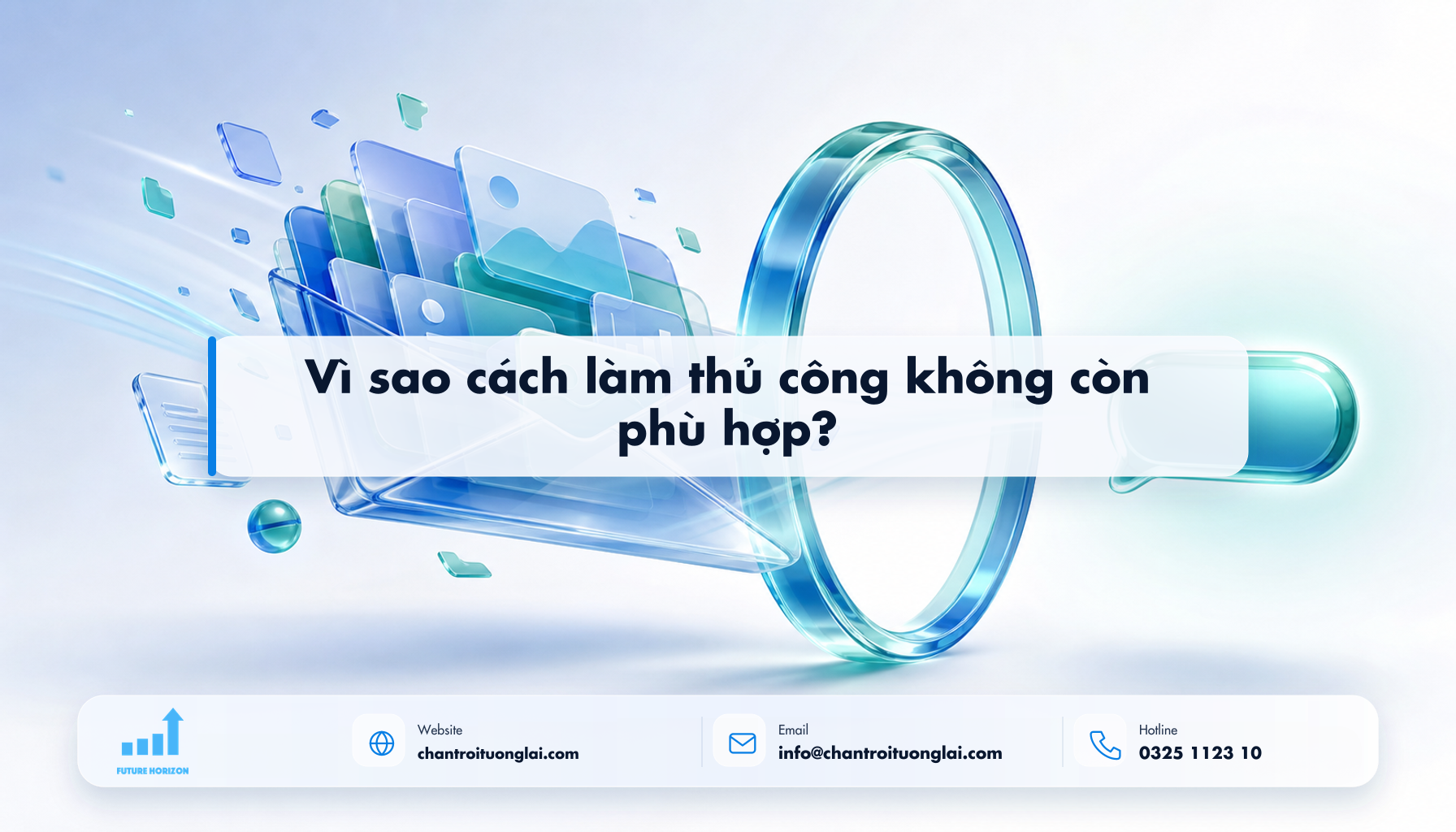 Vì sao cách làm thủ công không còn phù hợp? Minh họa vì sao cách làm thủ công không còn phù hợp? theo phong cách Fluent 2.5D