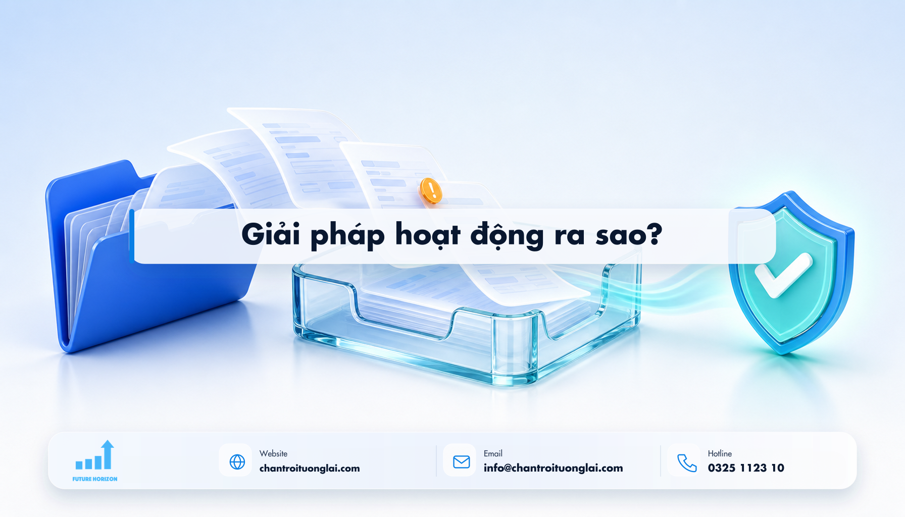 Giải pháp hoạt động ra sao? Minh họa giải pháp hoạt động ra sao? theo phong cách Fluent 2.5D