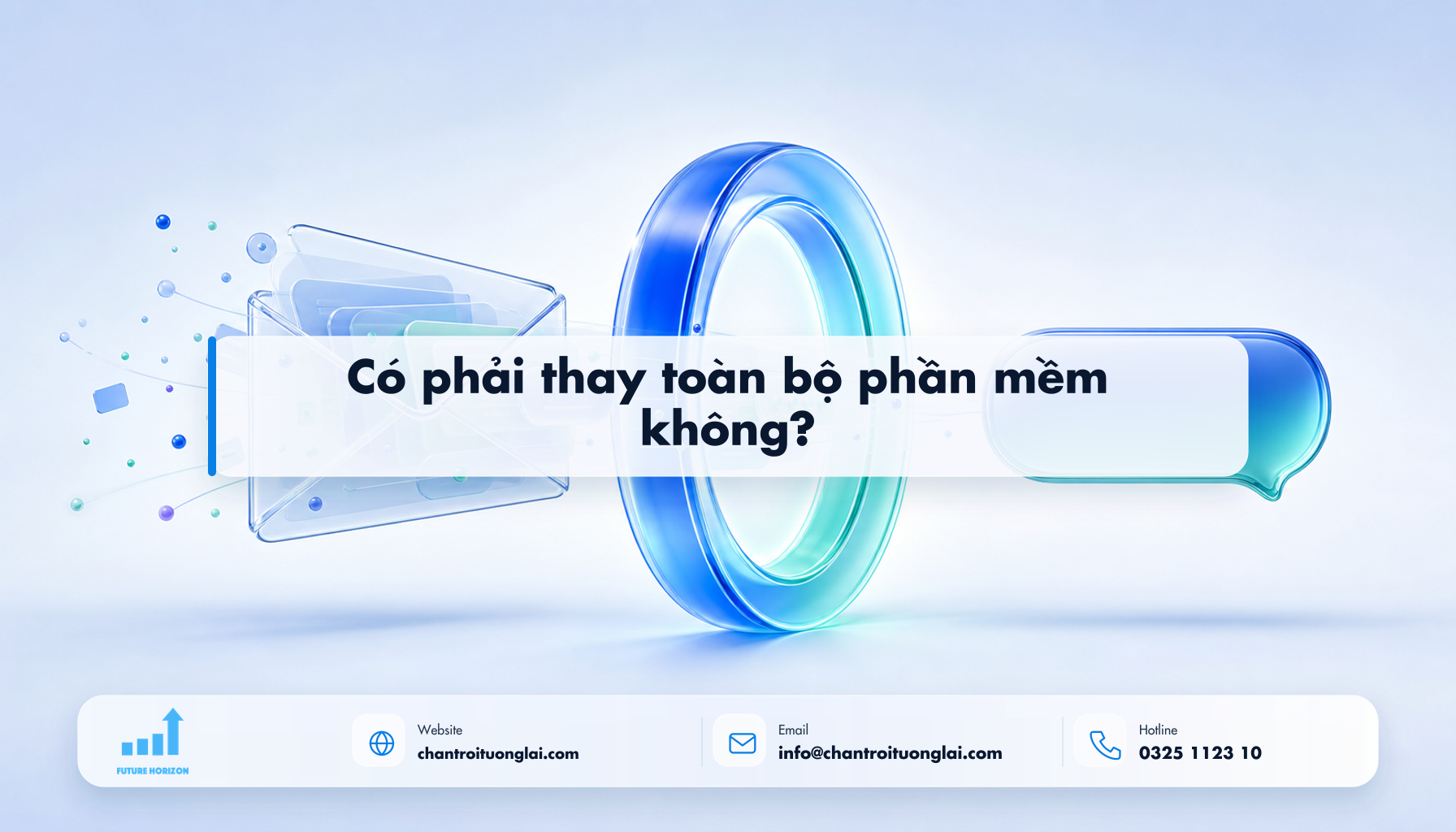 Có phải thay toàn bộ phần mềm không? Minh họa có phải thay toàn bộ phần mềm không? theo phong cách Fluent 2.5D