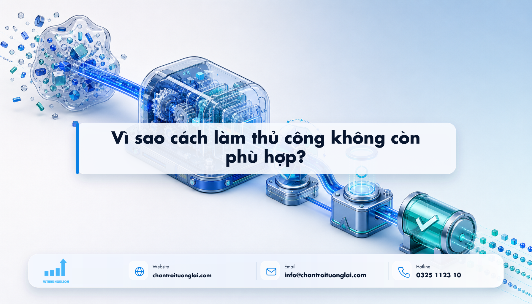 Vì sao cách làm thủ công không còn phù hợp? Minh họa vì sao cách làm thủ công không còn phù hợp? theo phong cách Fluent 2.5D