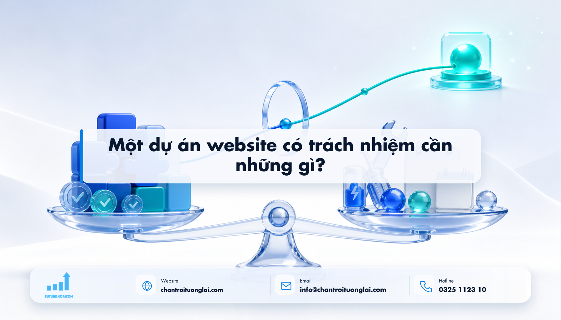Một dự án website có trách nhiệm cần những gì? Minh họa một dự án website có trách nhiệm cần những gì? theo phong cách Fluent 2.5D