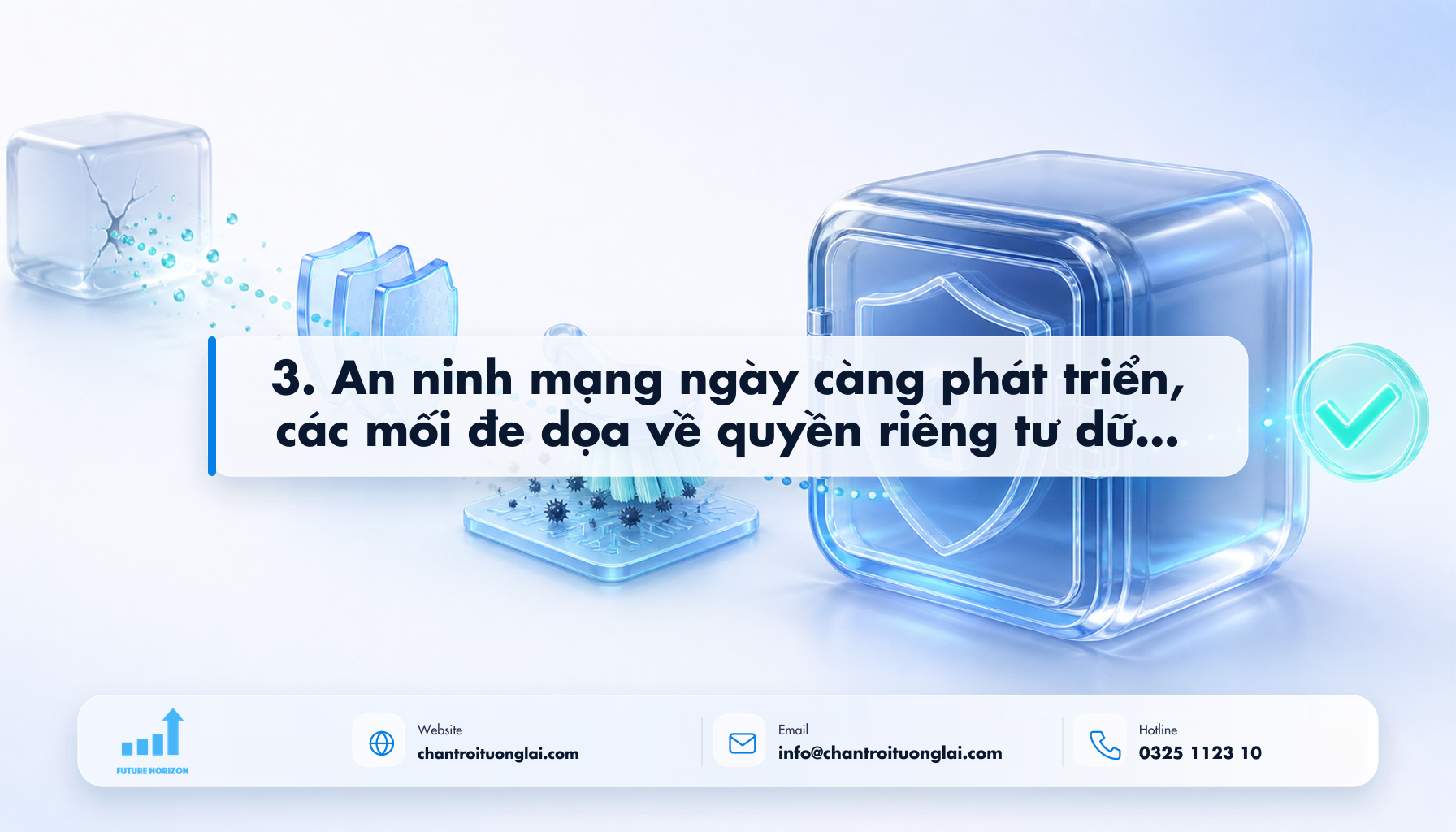 3. An ninh mạng ngày càng phát triển, các mối đe dọa về quyền riêng tư dữ liệu Minh họa 3. an ninh mạng ngày càng phát triển, các mối đe dọa về quyền riêng tư dữ liệu theo phong cách Fluent 2.5D